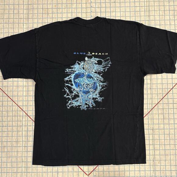 Other - Vintage 90s OCEAN BLUE SURF T-Shirt XXL/XL Surfwear beach skate Seychelles